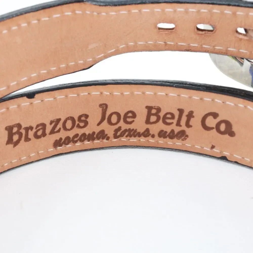 Brazos Joe Belt Co Women 30 Black Multicolor Floral Embroidered